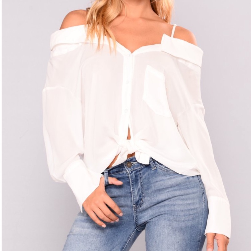 Open Sails Off the Shoulder Top - Off White - XL